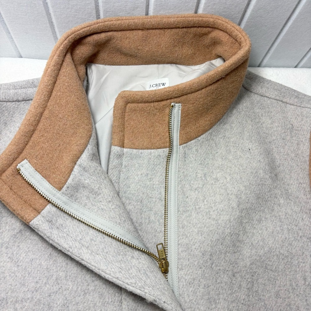 J.Crew Colorblock City Coat Wool Blend  Gray Brown Black Size‎ 22 - Picture 8 of 16